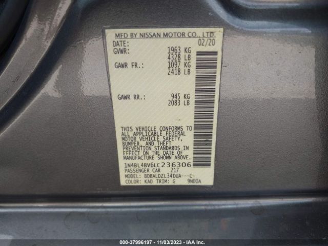 Photo 8 VIN: 1N4BL4BV6LC236306 - NISSAN ALTIMA 