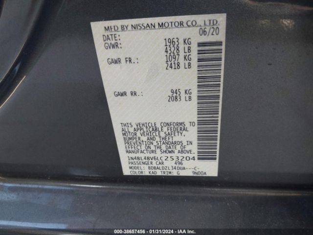 Photo 8 VIN: 1N4BL4BV6LC253204 - NISSAN ALTIMA 