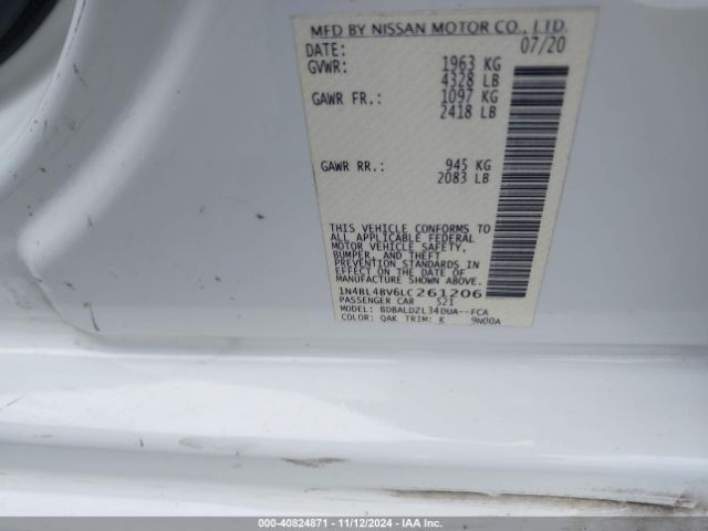 Photo 8 VIN: 1N4BL4BV6LC261206 - NISSAN ALTIMA 