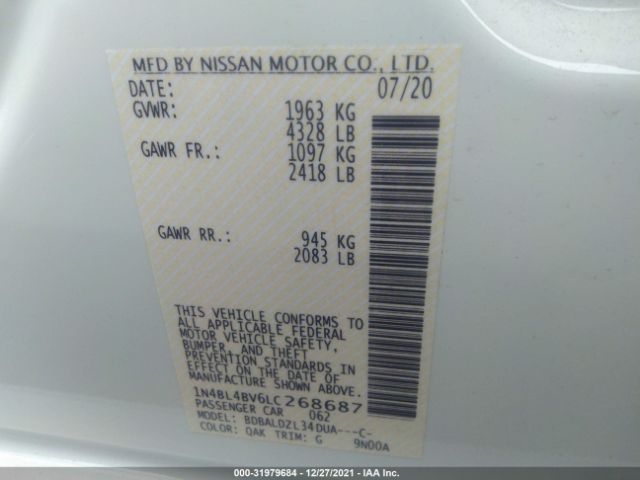 Photo 8 VIN: 1N4BL4BV6LC268687 - NISSAN ALTIMA 