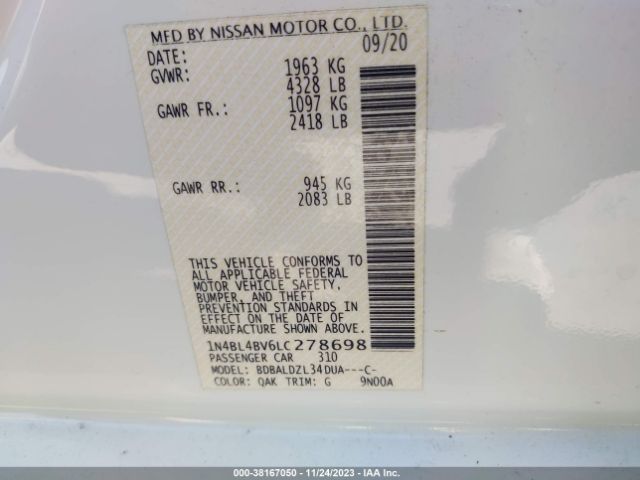 Photo 8 VIN: 1N4BL4BV6LC278698 - NISSAN ALTIMA 