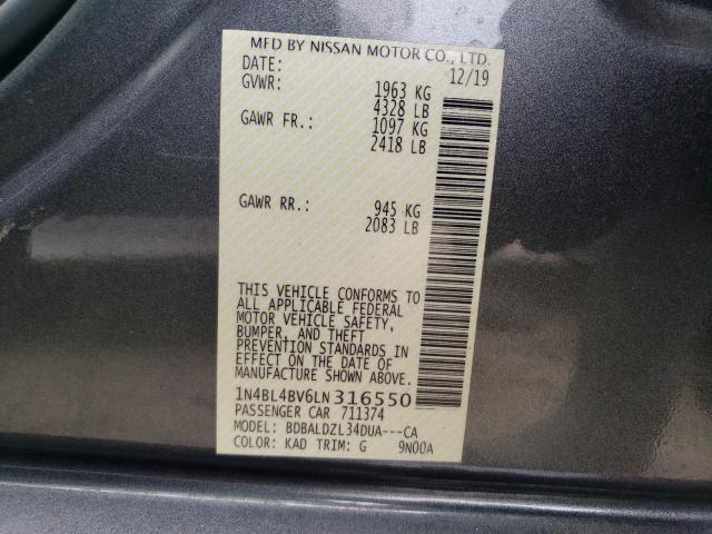 Photo 9 VIN: 1N4BL4BV6LN316550 - NISSAN ALTIMA S 