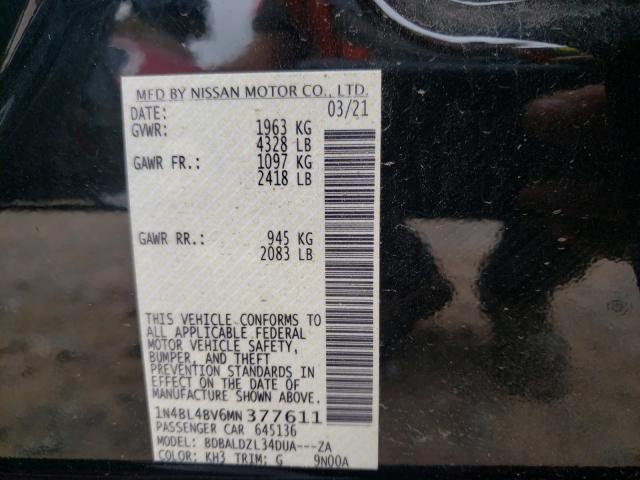 Photo 9 VIN: 1N4BL4BV6MN377611 - NISSAN ALTIMA S 