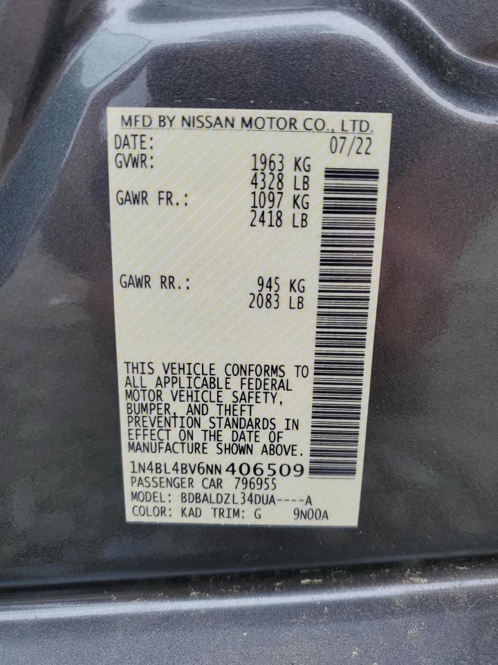 Photo 11 VIN: 1N4BL4BV6NN406509 - NISSAN ALTIMA 