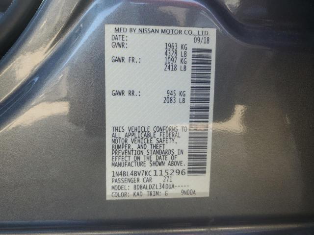 Photo 11 VIN: 1N4BL4BV7KC115296 - NISSAN ALTIMA S 