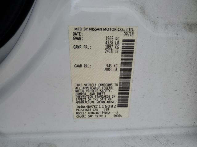 Photo 11 VIN: 1N4BL4BV7KC116092 - NISSAN ALTIMA 