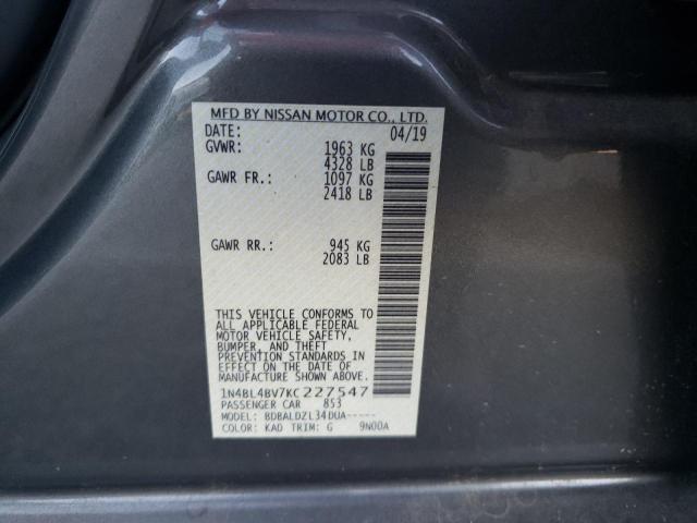 Photo 9 VIN: 1N4BL4BV7KC227547 - NISSAN ALTIMA S 