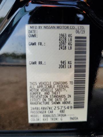 Photo 11 VIN: 1N4BL4BV7KC257549 - NISSAN ALTIMA 