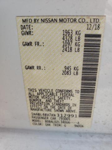 Photo 9 VIN: 1N4BL4BV7KN312991 - NISSAN ALTIMA S 