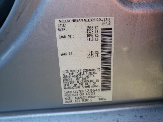 Photo 9 VIN: 1N4BL4BV7KN323649 - NISSAN ALTIMA S 