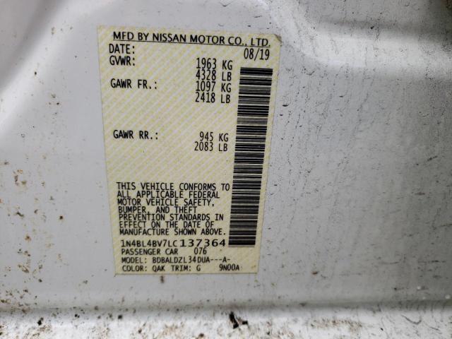 Photo 11 VIN: 1N4BL4BV7LC137364 - NISSAN ALTIMA S 