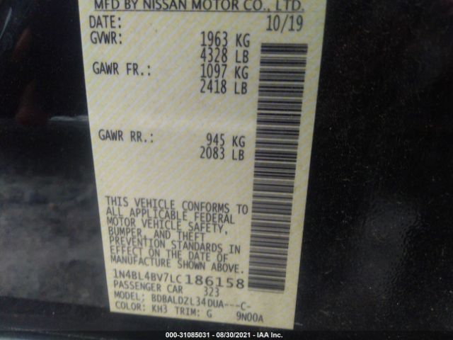 Photo 8 VIN: 1N4BL4BV7LC186158 - NISSAN ALTIMA 