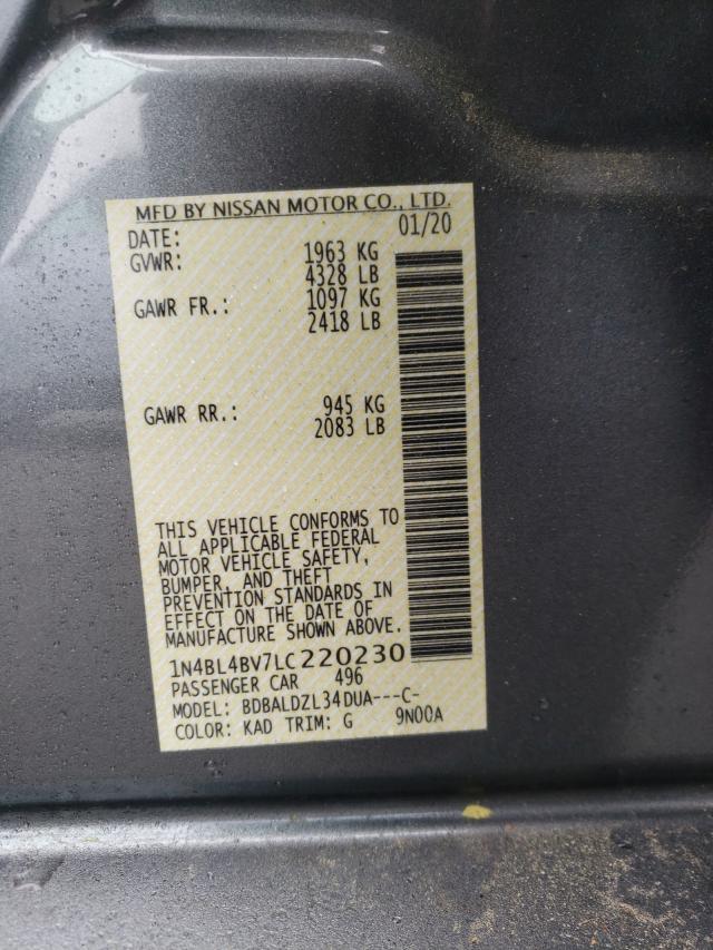 Photo 9 VIN: 1N4BL4BV7LC220230 - NISSAN ALTIMA S 