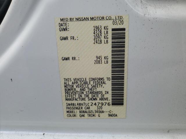 Photo 12 VIN: 1N4BL4BV7LC247976 - NISSAN ALTIMA 