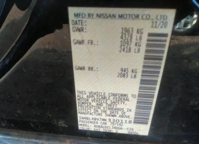 Photo 8 VIN: 1N4BL4BV7MN330118 - NISSAN ALTIMA 