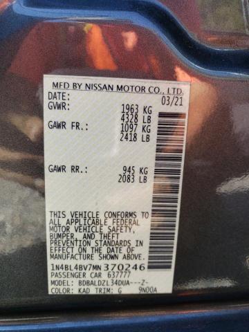 Photo 12 VIN: 1N4BL4BV7MN370246 - NISSAN ALTIMA S 