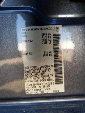 Photo 11 VIN: 1N4BL4BV7NN304359 - NISSAN ALTIMA S 