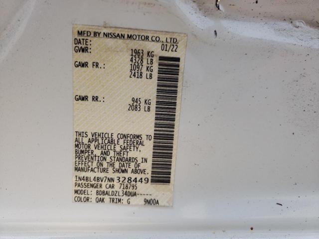 Photo 9 VIN: 1N4BL4BV7NN328449 - NISSAN ALTIMA S 