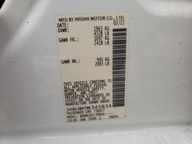 Photo 12 VIN: 1N4BL4BV7NN345834 - NISSAN ALTIMA S 