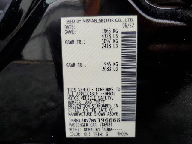 Photo 11 VIN: 1N4BL4BV7NN396668 - NISSAN ALTIMA S 