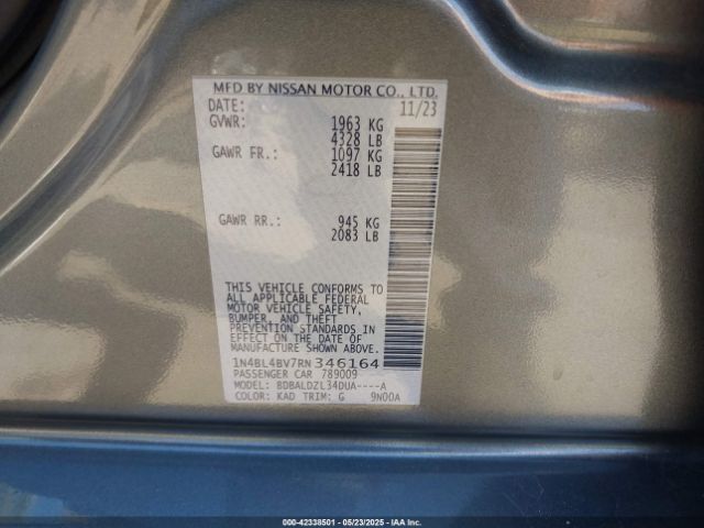 Photo 8 VIN: 1N4BL4BV7RN346164 - NISSAN ALTIMA 