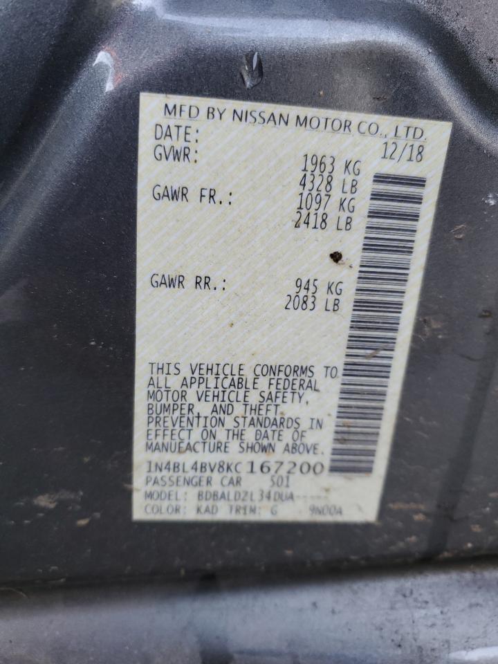 Photo 12 VIN: 1N4BL4BV8KC167200 - NISSAN ALTIMA 