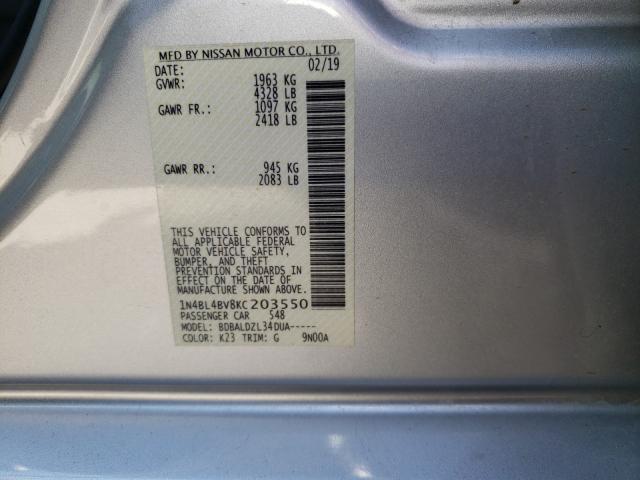 Photo 9 VIN: 1N4BL4BV8KC203550 - NISSAN ALTIMA S 