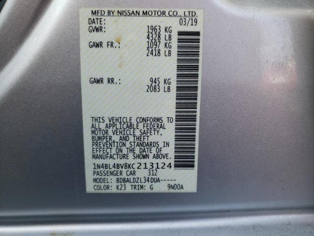 Photo 9 VIN: 1N4BL4BV8KC213124 - NISSAN ALTIMA S 