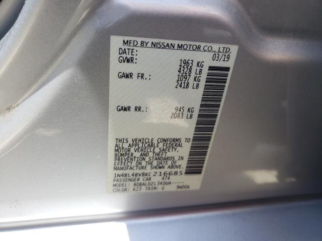 Photo 9 VIN: 1N4BL4BV8KC216685 - NISSAN ALTIMA S 