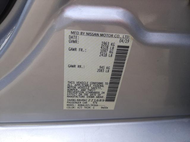 Photo 9 VIN: 1N4BL4BV8KC221689 - NISSAN ALTIMA S 