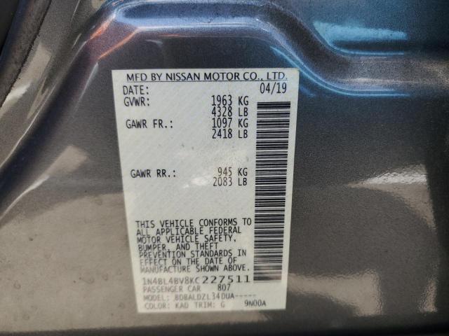 Photo 11 VIN: 1N4BL4BV8KC227511 - NISSAN ALTIMA S 