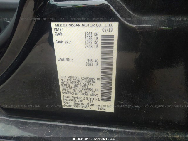 Photo 8 VIN: 1N4BL4BV8KC239951 - NISSAN ALTIMA 