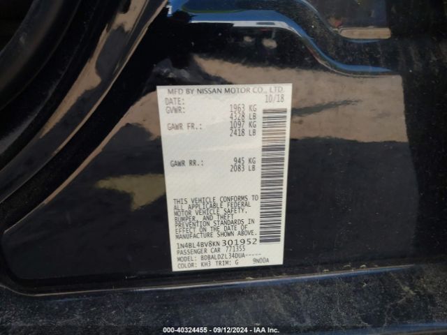 Photo 8 VIN: 1N4BL4BV8KN301952 - NISSAN ALTIMA 