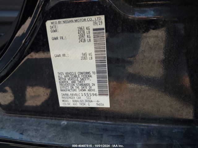 Photo 8 VIN: 1N4BL4BV8LC155596 - NISSAN ALTIMA 