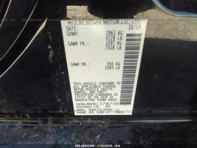 Photo 8 VIN: 1N4BL4BV8LC178750 - NISSAN ALTIMA 