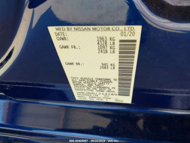 Photo 8 VIN: 1N4BL4BV8LC214789 - NISSAN ALTIMA 