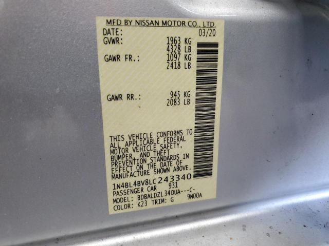 Photo 12 VIN: 1N4BL4BV8LC243340 - NISSAN ALTIMA S 