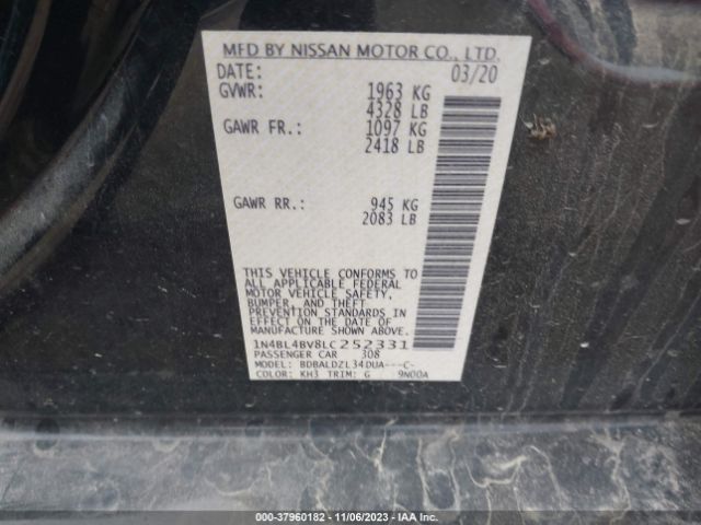 Photo 8 VIN: 1N4BL4BV8LC252331 - NISSAN ALTIMA 