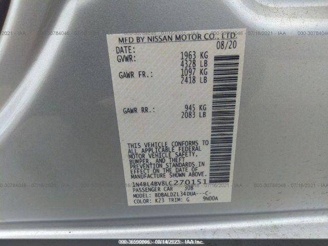 Photo 8 VIN: 1N4BL4BV8LC270151 - NISSAN ALTIMA 