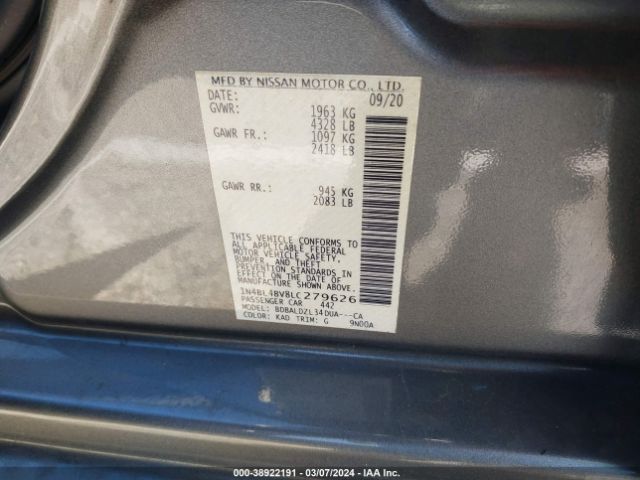 Photo 8 VIN: 1N4BL4BV8LC279626 - NISSAN ALTIMA 