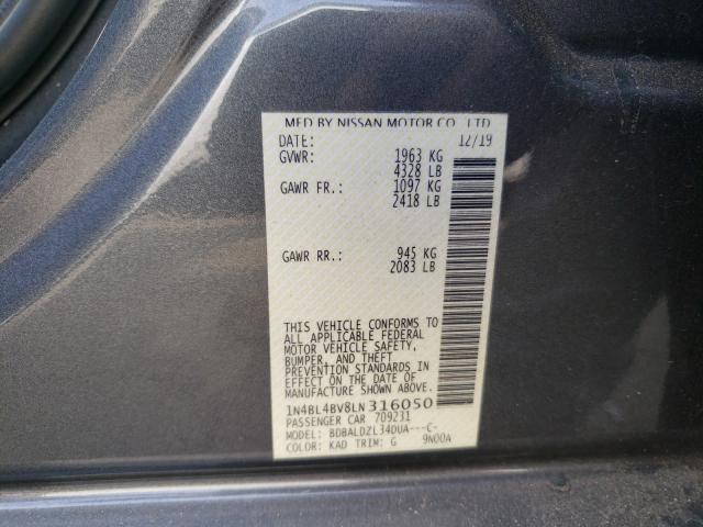 Photo 9 VIN: 1N4BL4BV8LN316050 - NISSAN ALTIMA S 