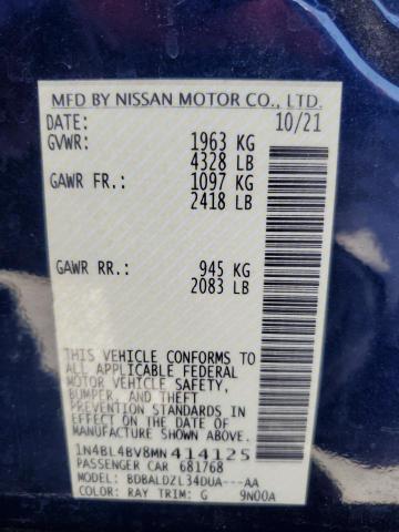 Photo 12 VIN: 1N4BL4BV8MN414125 - NISSAN ALTIMA 