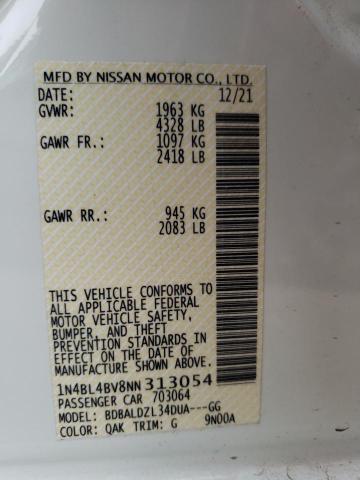 Photo 12 VIN: 1N4BL4BV8NN313054 - NISSAN ALTIMA S 