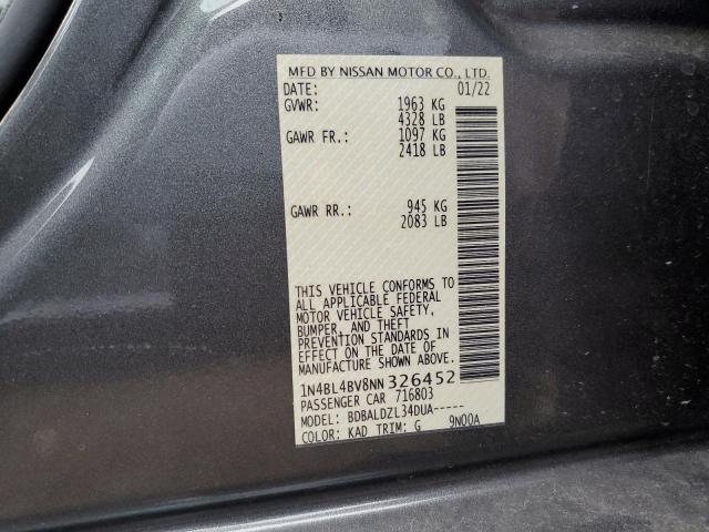 Photo 12 VIN: 1N4BL4BV8NN326452 - NISSAN ALTIMA S 