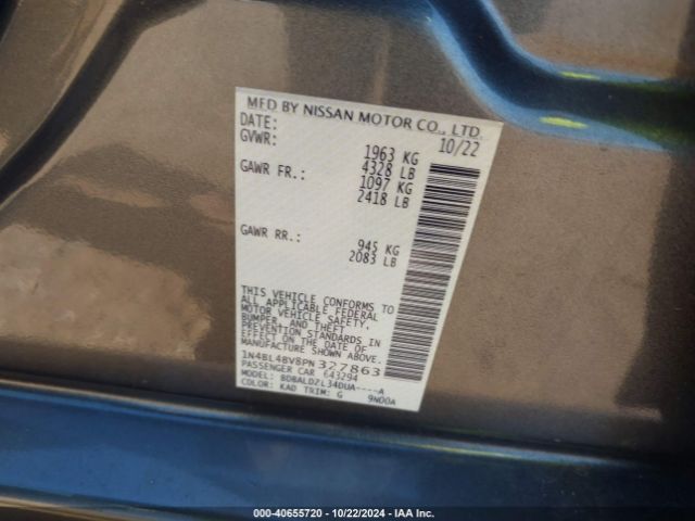 Photo 8 VIN: 1N4BL4BV8PN327863 - NISSAN ALTIMA 