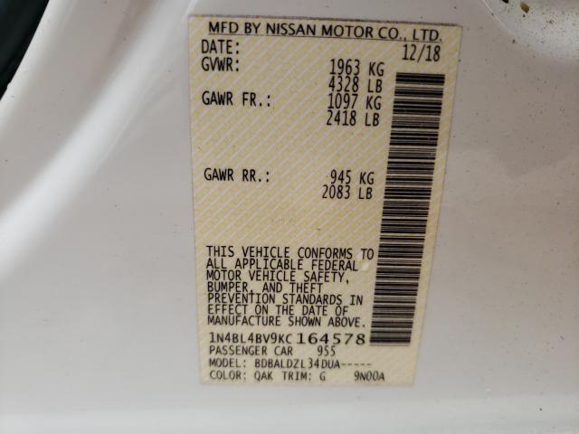 Photo 9 VIN: 1N4BL4BV9KC164578 - NISSAN ALTIMA S 