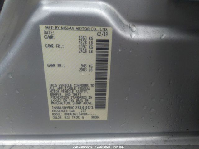 Photo 8 VIN: 1N4BL4BV9KC203301 - NISSAN ALTIMA 