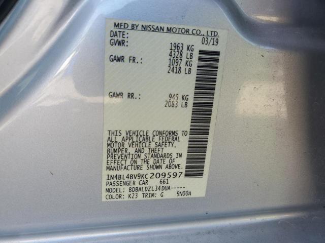 Photo 12 VIN: 1N4BL4BV9KC209597 - NISSAN ALTIMA S 