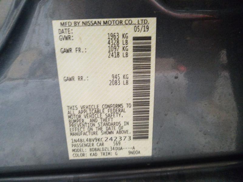 Photo 9 VIN: 1N4BL4BV9KC242373 - NISSAN ALTIMA S 