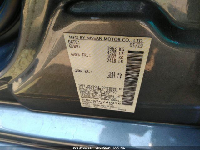 Photo 8 VIN: 1N4BL4BV9KC249176 - NISSAN ALTIMA 